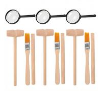 Archaeological Excavation Tools for Kids: 3 Sets Dinosaur Fossil Digging Kits with Mini Hammer Chisel Brush Scraper and Magnifier Science Kits for Dino Eggs and Gem Dig