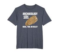 Archaeologist Archaeology 101 Rock Tool or Relic T-Shirt, Men's Big and Tall, Heather Blue, 5X Tall