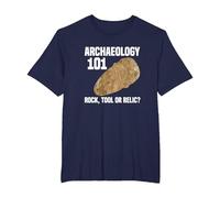 Archaeologist Archaeology 101 Rock Tool or Relic T-Shirt, Men's Big and Tall, Navy Blue, 2X Tall