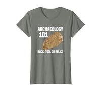 Archaeologist Archaeology 101 Rock Tool or Relic T-Shirt, Women, Olive Heather, Small