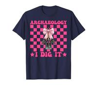 Archaeology I Dig It Funny Archaeologist Shovel Girl Pink T-Shirt, Men, Navy Blue, Small