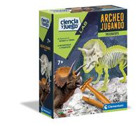 Clementoni -55031 - Arqueojugando Triceratops Phosphorescent - Science Game for