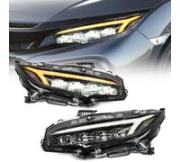 Archaic 4LENS Headlights Compatible for 10th Honda Civic Seden Hatchback 2016-2021, Front Lights with Sequential Turn Signals,Animation DRL, Pair
