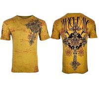 Archaic by Affliction Men's T-Shirt Metalloid Y2K, Orange, Large