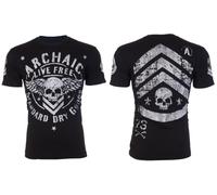 Archaic by Affliction Strong Crest Black White Regular Fit Men T-Shirt, Black, Medium