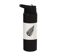Archaic Earth Vintage Botanical Fern Leaf Sketch Stainless Steel Insulated Water Bottle