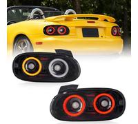 Archaic LED Rear Lights Compatible for Mazda MX5 Miata & Roadster NB 1998-2005,Startup Animation Tail Lights for Miata NB NBFL mk2 mk2.5,W/o Fog Lights,W Emark,Smokey