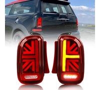 Archaic LED Rear Lights Compatible with Mini Clubman/Clubvan R55 2007-2014, with Sequential Turn Signal, Animation DRL,Pair (Red)