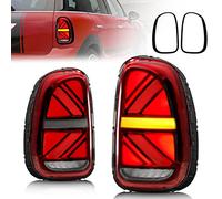 Archaic LED Rear Lights Compatible with Mini Cooper Countryman R60 JCW Union Jack 2010-2016, with Sequential Turn Signal,Animation DRL, Red