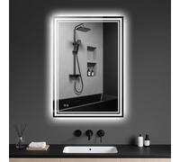 Archaluxe Bathroom Mirror with LED Light: 500x700mm Illuminated Wall Mounted LED-Bathroom-Mirror with Shaver Socket, Anti-Fog,3 Colors Dimmable, Memory Function, IP44 Smart Mirror Horizontal/Vertical