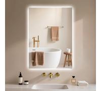 Archaluxe Bathroom Mirror with LED Light: 50x60cm Illuminated Wall Mounted Smart Mirror with Touch Sensor, 3 Colors Dimmable, Memory Function, IP44 LED-Bathroom-Mirror Horizontal/Vertical
