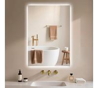 Archaluxe Bathroom Mirror with LED Light: 50x70cm Illuminated Wall Mounted Smart Mirror with Touch Sensor, 3 Colors Dimmable, Memory Function, IP44 LED-Bathroom-Mirror Horizontal/Vertical