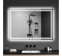 Archaluxe Bathroom Mirror with LED Light: 600x800mm Illuminated Wall Mounted LED-Bathroom-Mirror with Shaver Socket, Anti-Fog,3 Colors Dimmable, Memory Function, IP44 Smart Mirror Horizontal/Vertical