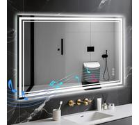 Archaluxe Bathroom Mirror with LED Light: 60x80cm Illuminated Wall Mounted Bluetooth LED-Bathroom-Mirror with Shaver Socket Anti-Fog 3 Colors Dimmable Memory Function Smart Mirror Horizontal/Vertical