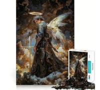 Archangel Azrael Celestial Guide of Transitions, Grief Processing, Soul Release, Teenager Jigsaw Puzzles 1000 Pieces Logic Play Neat Thick Family Enjoyable Furniture Decor (38x26cm)