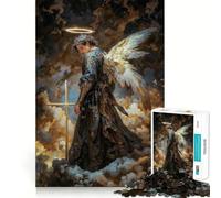 Archangel Azrael Celestial Guide of Transitions, Grief Processing, Soul Release, Teenagers 1000 Piece Jigsaw Puzzle Brain Skill Quality Print Pattern Build Ideal Decor (38x52cm)