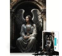 Archangel Azrael in Stone Archway 1000-piece Puzzle for Adults Logic Fun Pastime Game Home Enjoyable Birthday Present (38x52cm)