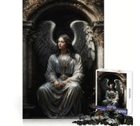 Archangel Azrael in Stone Archway Jigsaw Puzzles 1000 Piece for Teenagers Skill Play Accurate Cut Home Fun (50x75cm)