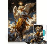 Archangel Azrael with Sword in Cloudy Sky 1000 Piece Jigsaw Puzzles for Adults Jigsaw Sharp Brain Good Thick Family Pastime Classic Xmas Gift (38x26cm)
