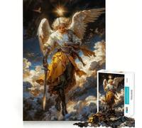Archangel Azrael with Sword in Cloudy Sky 1000 Piece Puzzle For Adults Decompress Game Vivid Color Playful Challenge Festive Gift (38x52cm)
