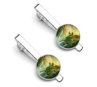 Archangel Gabriel Fashion Men's Tie Clips Silver Tack Pins Cufflinks Shirt Necktie Bar Pinch Suit Tie Accessories