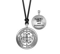 Archangel Gabriel Pendant Necklace Prayer - Keep Me Safe and Positive - Ancient King of Solomon Sigil - Miraculous Medal for Men Women - Guardian Angel Medallion Jewelry - Spiritual Protection Amulets