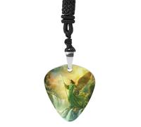 Archangel Gabriel Vintage Pick Necklace Guitar Bass Pick Pendant &B Steel Music Jewelry for Music Lovers