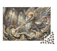 Archangel Michael 1000 Piece Wooden Jigsaw Puzzle,Adults & Kids 14+,Stress Relief,Whimsical Challenge,Home Wall Decor,Gift Idea,Wood,Educational Toy (75x50cm)