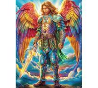 Archangel Michael 500 Pieces Jigsaw Puzzles Fairy Tale Wild Animals Fantasy For Men Educational Decompression Adults Anxiety Memory Care Mothers Valentines Gift Durable Cardboard 500 PCS