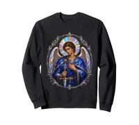 Archangel Michael Blue Mantle Sacred Devotional Art Sweatshirt