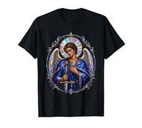 Archangel Michael Blue Mantle Sacred Devotional Art T-Shirt