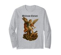 Archangel Michael Defeats Satan - Militium Christi Long Sleeve T-Shirt