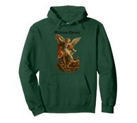 Archangel Michael defeats Satan - Militium Christi Pullover Hoodie