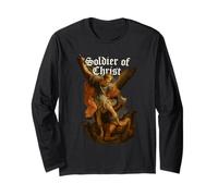 Archangel Michael Defeats Satan - Soldier of Christ Long Sleeve T-Shirt