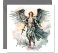 Archangel Michael Greeting Card - Saint Christianity Christian Card & Envelope