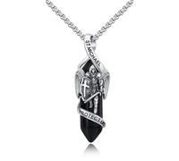 Archangel Michael Necklace 925 Sterling Silver Saint Michael Necklace with Healing Crystal Warrior Protect Us Amulet Jewellery Gift for Men Women 22+2 Inches