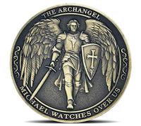 Archangel Michael Religious Challenge Coin - Psalm 91:10-11 Divine Protection Coins with Guardian Angel Symbolism