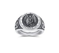 Archangel Michael Ring 925 Sterling Silver Saint Michael Ring Warrior Protect Us Amulet Ring Jewellery Gift for Men Women