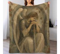 Archangel Michael Throw Blanket Medieval Sacred Art Warm Fleece Couch Throw
