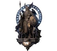 Archangel Michael Wall Lamp - 8in Resin Wall Sconce, Gothic Angel Light, Medieval LED Wall Decor for Bedroom, Living Room Hallway, Great Gift for Gothic Decor and Mythology Enthusiasts (Odin)