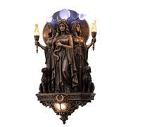 Archangel Michael Wall Lamp - 8in Resin Wall Sconce, Gothic Angel Light, Medieval LED Wall Decor for Bedroom, Living Room Hallway, Great Gift for Gothic Decor and Mythology Enthusiasts (Hecate)