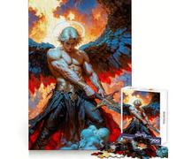 Archangel Michael, Warrior with Sword And Wings Jigsaw Puzzles for Adults 1000 Pieces Restful Game Accurate Cut Family Bond Fine Art (38x26cm)