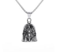 Archangel Michael Wings Motorcycle Bell Pendant Necklace Personalized Biker Rock Party Exorcism Jewelry for Men