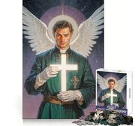 Archangel Raphael Holding Glowing Cross 1000 Piece Puzzle For Adults Decompress Game Vivid Color Playful Challenge Festive Gift (38x26cm)