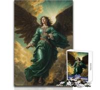 Archangel Raphael in Emerald Green Gown 1000 Piece Puzzle For Adults Play And Learn Smart Activity Unique Heartfelt Celebration Gift Size 38x52cm
