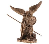 Archangel Raphael Miniature with Spear and Shield, Bronze, Veronese Collection