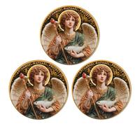 Archangel Raphael Prayer Coin Patron of Healing & Protection 3-Pack | Double sided faith focused coin, healer angel Deep 3D Engraving, devotional text markings, zinc alloy, 1.57inch size