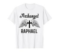 Archangel Raphael/Saint Raphael Catholic Protector Design Value Graphic T-Shirt, Men, White, L