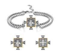 Archangel Raphael/St Christopher/St Benedict Bracelets, 925 Sterling Silver, Protective Bracelet, Protective Medal, Jewellery, Gift for Men and Women, No, Sterling Silver, No Gemstone