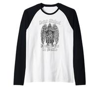 Archangel Saint Michael Defend Us in Battle Raglan Baseball Tee